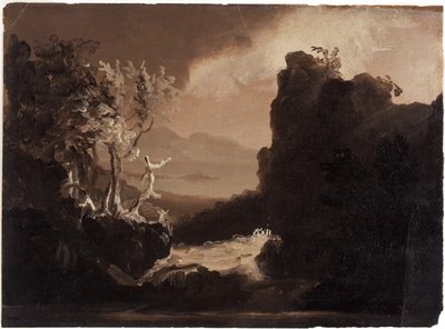 Romantische Landschaft (Der letzte Mohikaner), 1827 von Thomas Cole